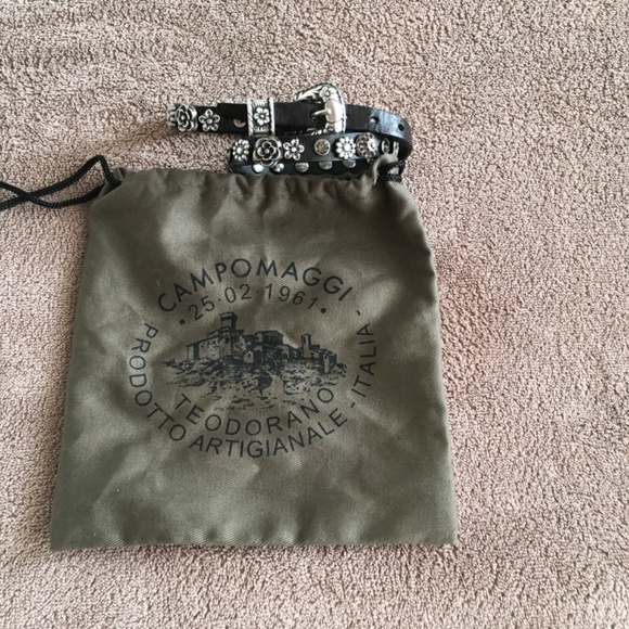 CAMPOMAGGI leather bracelet BLACK NEW - Picture 5 of 5